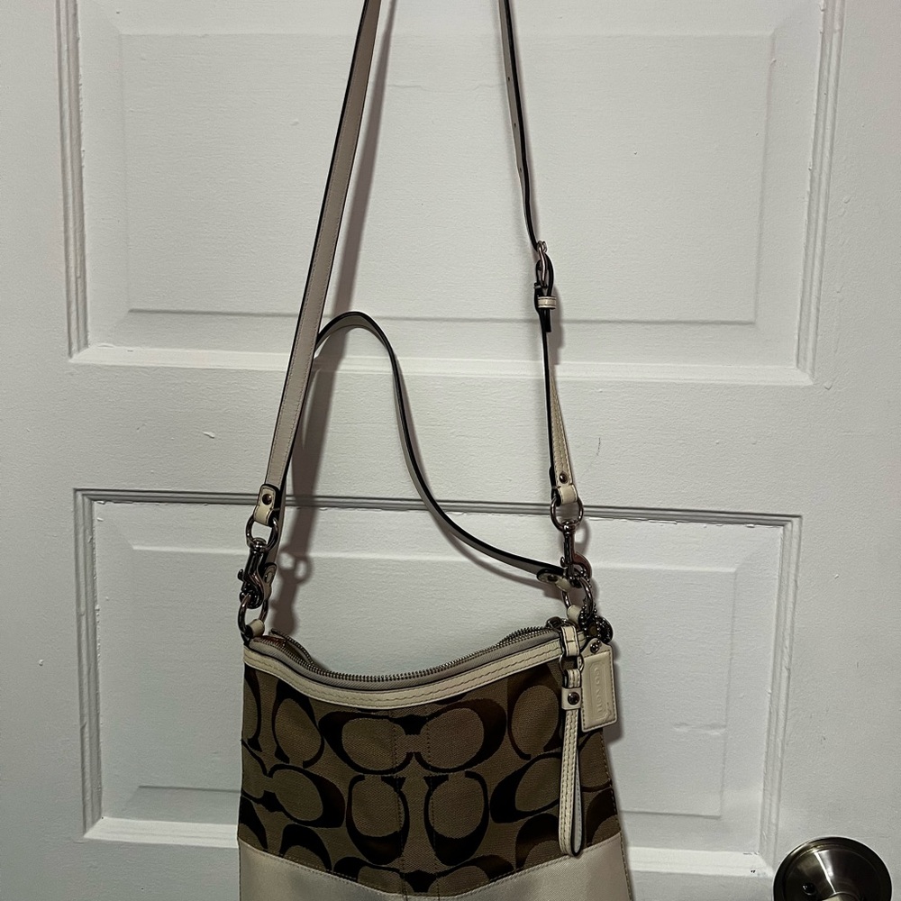 Coach Tan and Brown Crossbody Bag